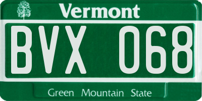 VT license plate BVX068