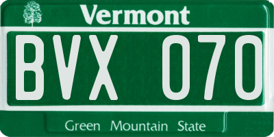 VT license plate BVX070
