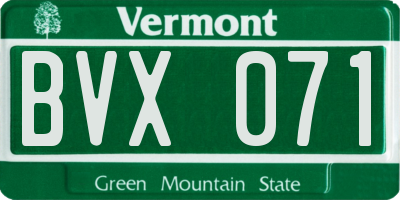 VT license plate BVX071