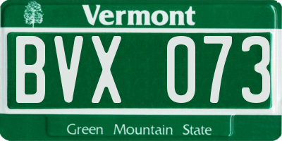 VT license plate BVX073