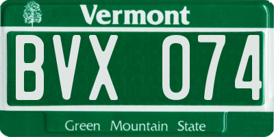 VT license plate BVX074