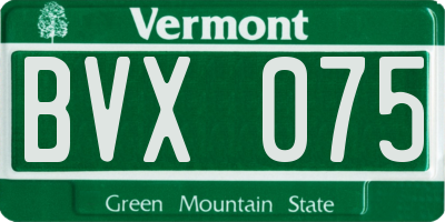 VT license plate BVX075