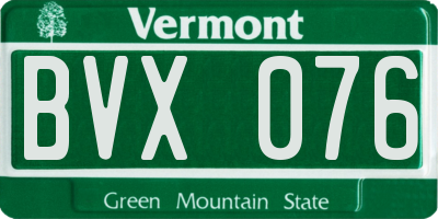 VT license plate BVX076