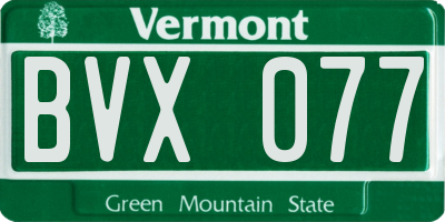 VT license plate BVX077