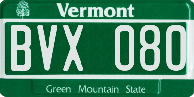 VT license plate BVX080
