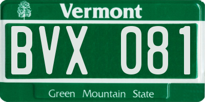 VT license plate BVX081