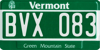 VT license plate BVX083