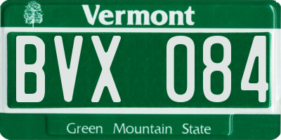 VT license plate BVX084