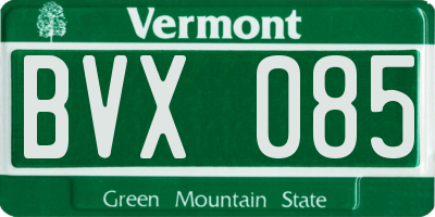VT license plate BVX085