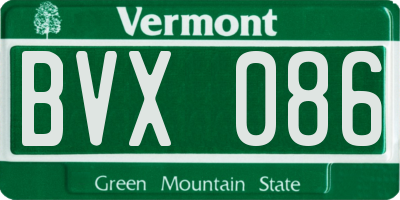 VT license plate BVX086