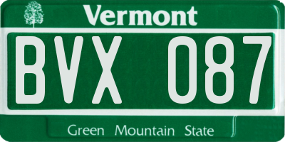 VT license plate BVX087
