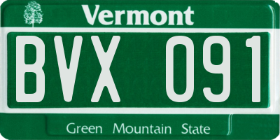 VT license plate BVX091