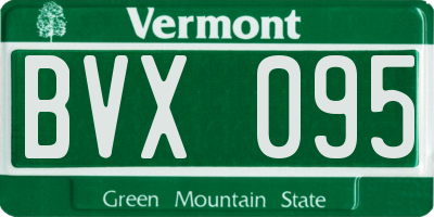 VT license plate BVX095
