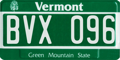 VT license plate BVX096