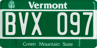 VT license plate BVX097