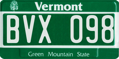 VT license plate BVX098