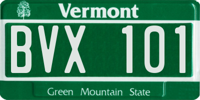 VT license plate BVX101