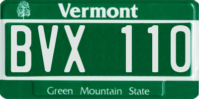 VT license plate BVX110