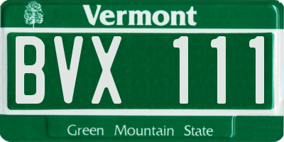 VT license plate BVX111