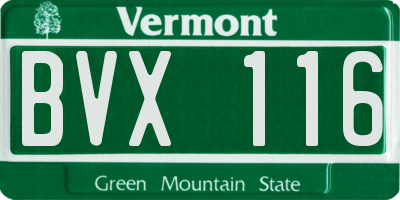 VT license plate BVX116