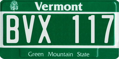 VT license plate BVX117
