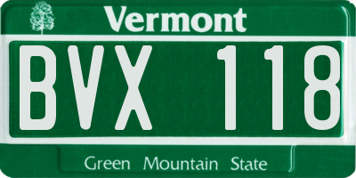 VT license plate BVX118
