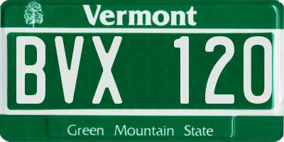 VT license plate BVX120