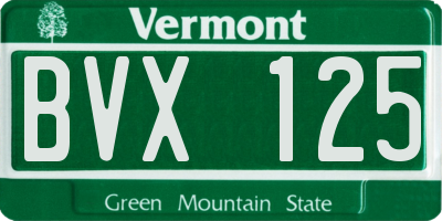 VT license plate BVX125