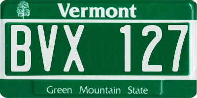 VT license plate BVX127