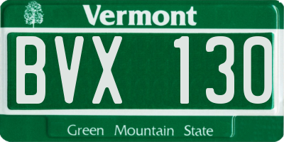 VT license plate BVX130