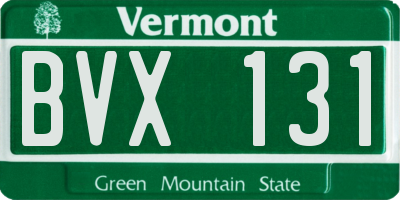 VT license plate BVX131