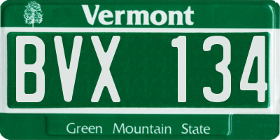 VT license plate BVX134