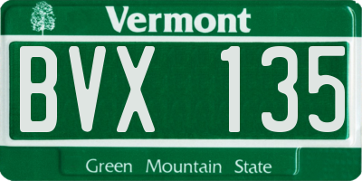 VT license plate BVX135