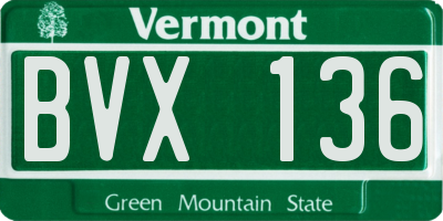 VT license plate BVX136