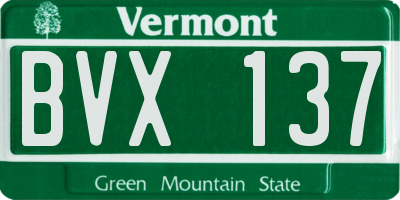 VT license plate BVX137