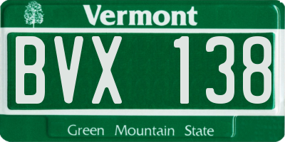 VT license plate BVX138