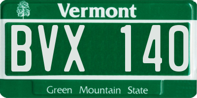 VT license plate BVX140