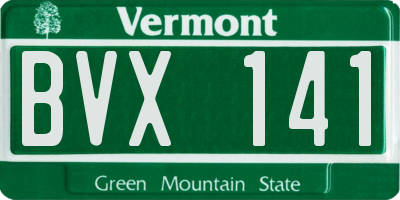 VT license plate BVX141