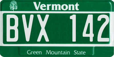 VT license plate BVX142