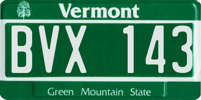 VT license plate BVX143