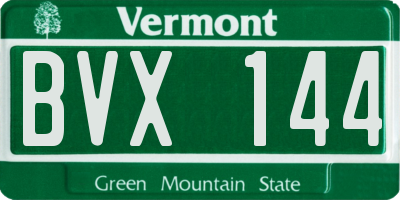 VT license plate BVX144