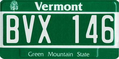 VT license plate BVX146