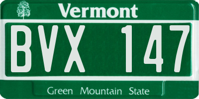 VT license plate BVX147
