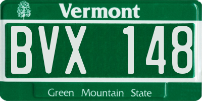 VT license plate BVX148