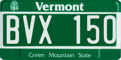 VT license plate BVX150