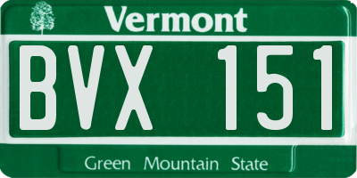VT license plate BVX151