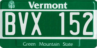 VT license plate BVX152