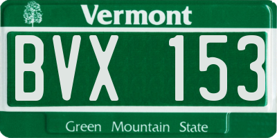 VT license plate BVX153