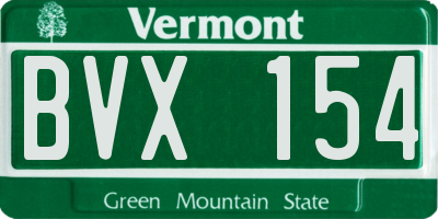 VT license plate BVX154