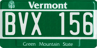 VT license plate BVX156